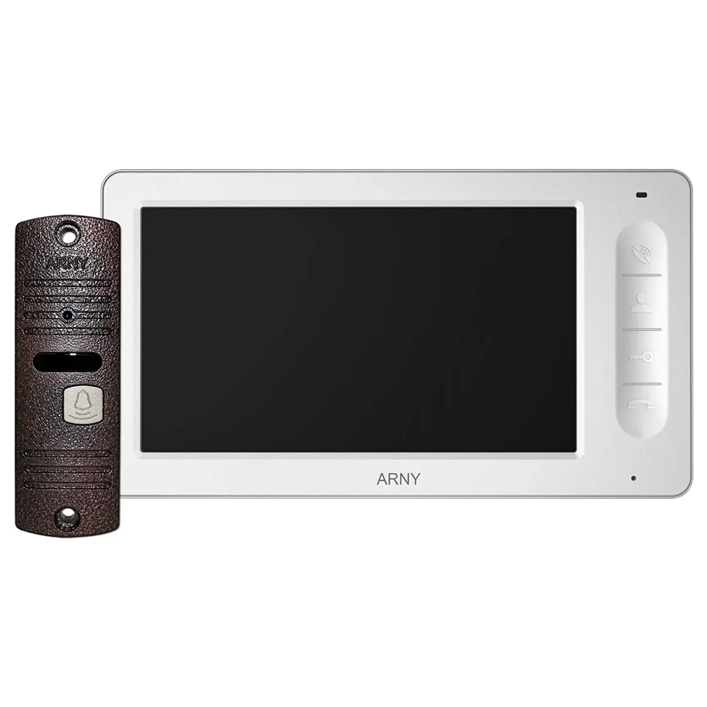 Комплект видеодомофона ARNY AVD-7006 (AVD-706 + AVP-05 (v.2)) White + Copper
