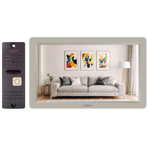 Комплект відеодомофона ARNY AVD-7012FHD (AVD-712FHD 2 МП + AVP-05 2 МП), Beige + Brown