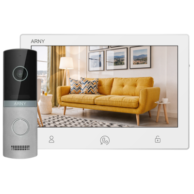 Комплект відеодомофона ARNY AVD-7123FHD (AVD-710FHD 2 МП + AVP-NG230 2 МП), White + Silver