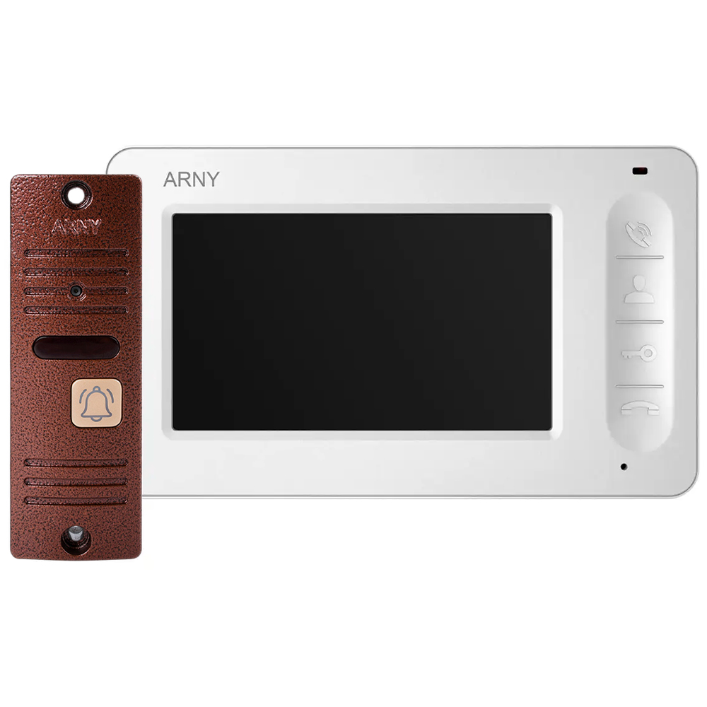 Комплект відеодомофона ARNY AVD-7005 (AVD-705 + AVP-05 (v.2)) White + Copper