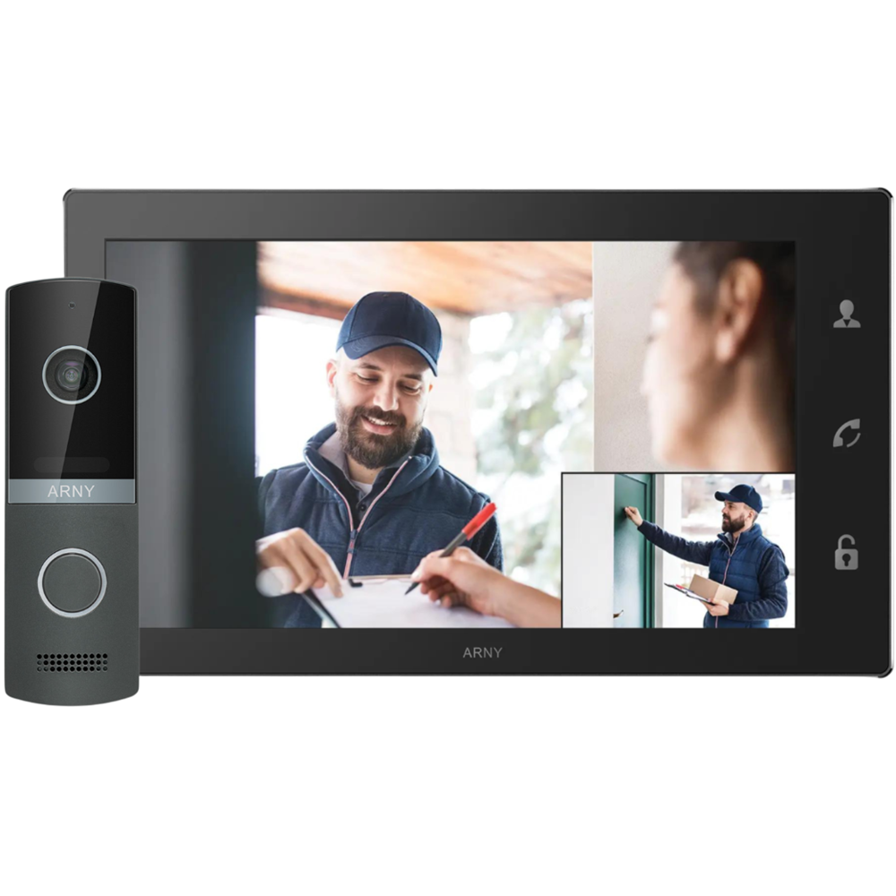 Комплект домофонний ARNY AVD-1421 (AVD-1040 2 Мп PiP + AVP-NG230 1 Мп) Black + Graphite