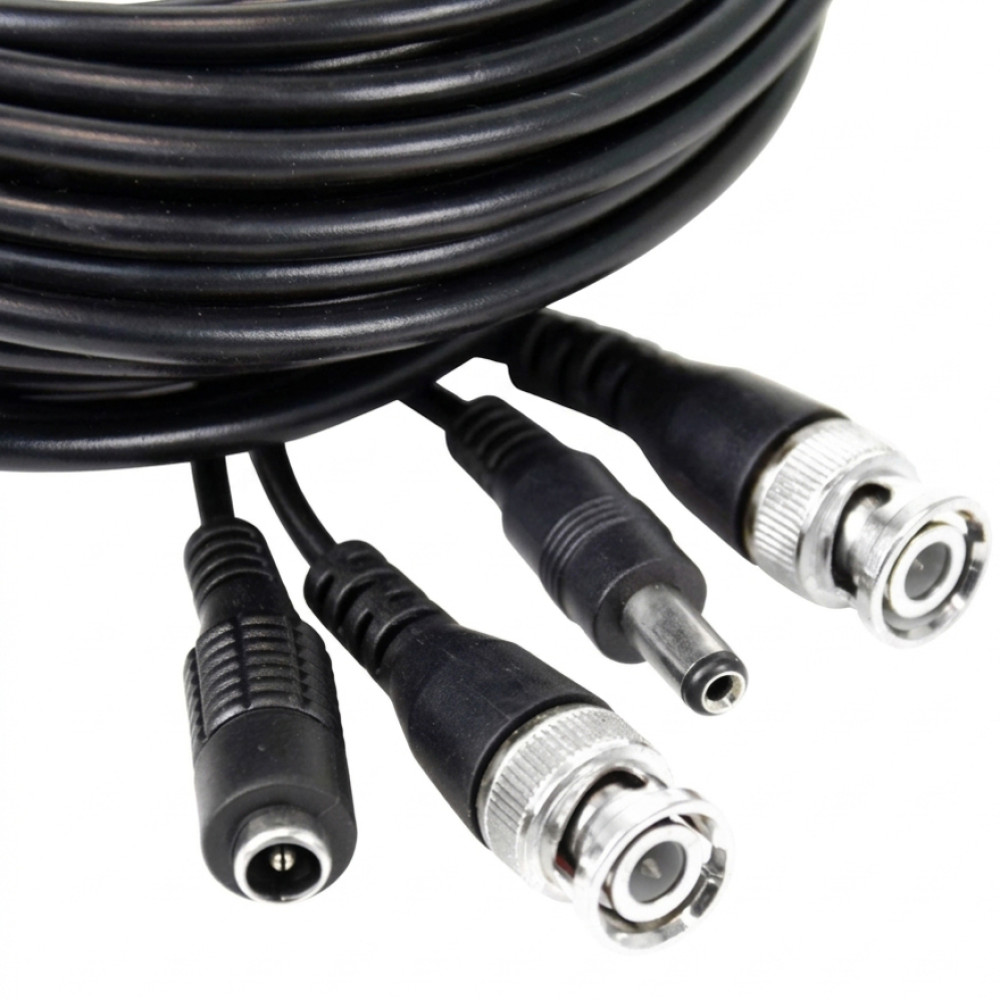 Кабель BNC-рower cable A 15 м (BNC+DC/BNC+DC) для передавання відеосигналу та живлення