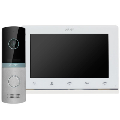 Комплект видеодомофона ARNY AVD-7121 (AVD-710 2Мп + AVP-NG230 1Мп) White + Silver