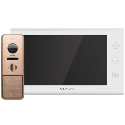 Комплект видеодомофона ARNY AVD-7342A Wi-Fі (AVD-731A Wi-Fі + AVP-NG420 1 МП) White + Bronze