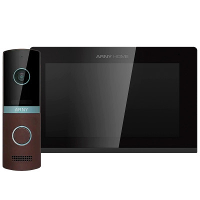 Комплект видеодомофона ARNY AVD-7423A (AVD-742A Wi-Fi + AVP-NG230 2 МП) Black + Brown