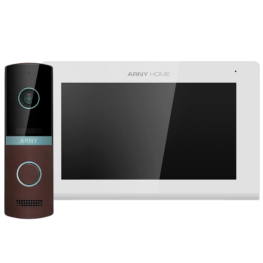 Комплект видеодомофона ARNY AVD-7423A (AVD-742A Wi-Fi + AVP-NG230 2 МП) White + Brown