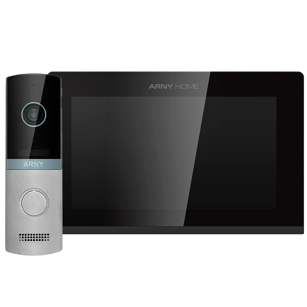 Комплект відеодомофона ARNY AVD-7421А Wi-Fi (AVP-742А 2Мп + AVP-NG230 1Мп) Black + Silver