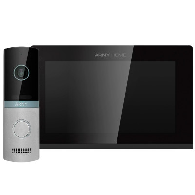 Комплект відеодомофона ARNY AVD-7421А Wi-Fi (AVP-742А 2Мп + AVP-NG230 1Мп) Black + Silver