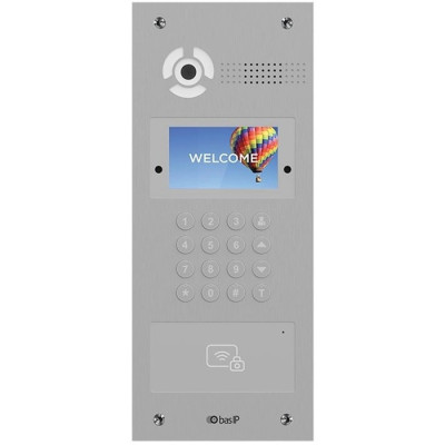 Вызывная гибридная IP-панель Bas-IP AA-07HFBI silver со считывателем UKEY и распознаванием лиц для IP-домофонов