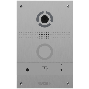 Вызывная IP-видеопанель Bas-IP AV-08FB silver с распознаванием лиц и считывателем UKEY