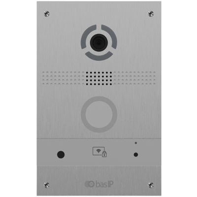 Вызывная IP-видеопанель Bas-IP AV-08FB silver с распознаванием лиц и считывателем UKEY