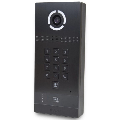 Виклична IP-панель Bas-IP AV-09KFBI black зі зчитувачем UKEY та розпізнаванням облич