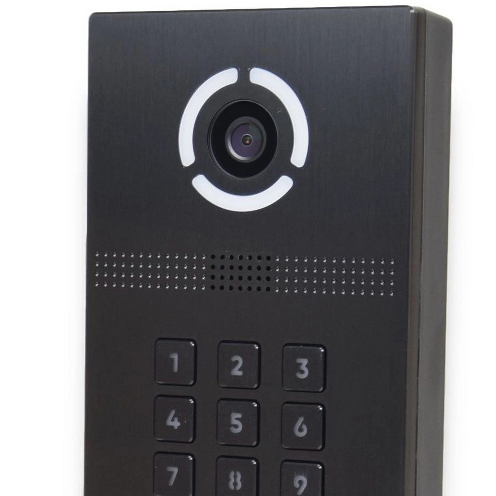 Виклична IP-панель Bas-IP AV-09KFBI black зі зчитувачем UKEY та розпізнаванням облич
