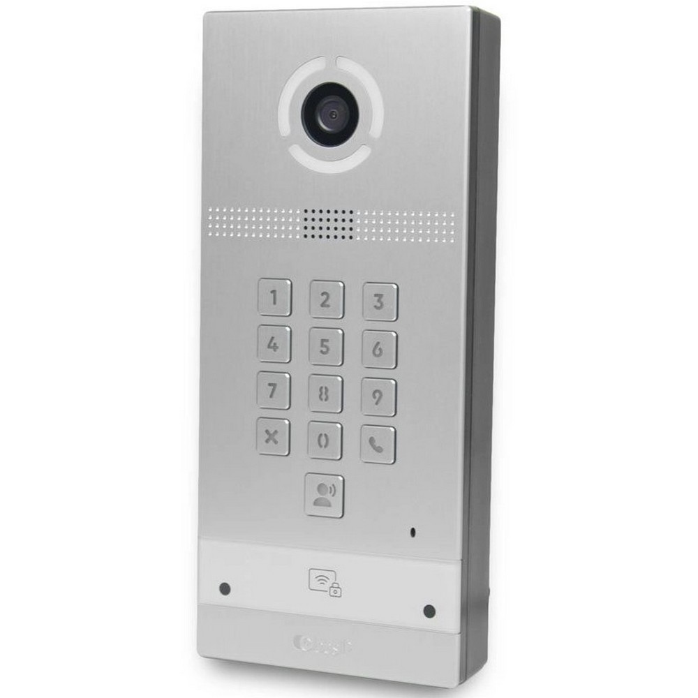 Вызывная IP-панель Bas-IP AV-09KFBI silver многоабонентская со считывателем UKEY и распознаванием лиц