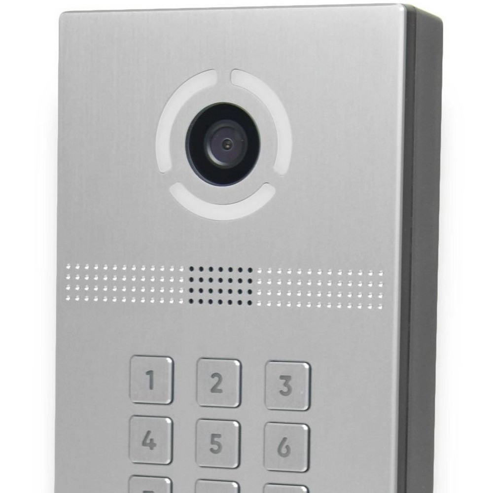 Вызывная IP-панель Bas-IP AV-09KFBI silver многоабонентская со считывателем UKEY и распознаванием лиц
