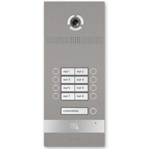 Вызывная IP-видеопанель Bas-IP BI-08FB silver многоабонентская с распознаванием лиц и считывателем UKEY