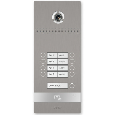 Виклична IP-відеопанель Bas-IP BI-08FB silver багатоабонентська з розпізнаванням облич і зчитувачем UKEY 