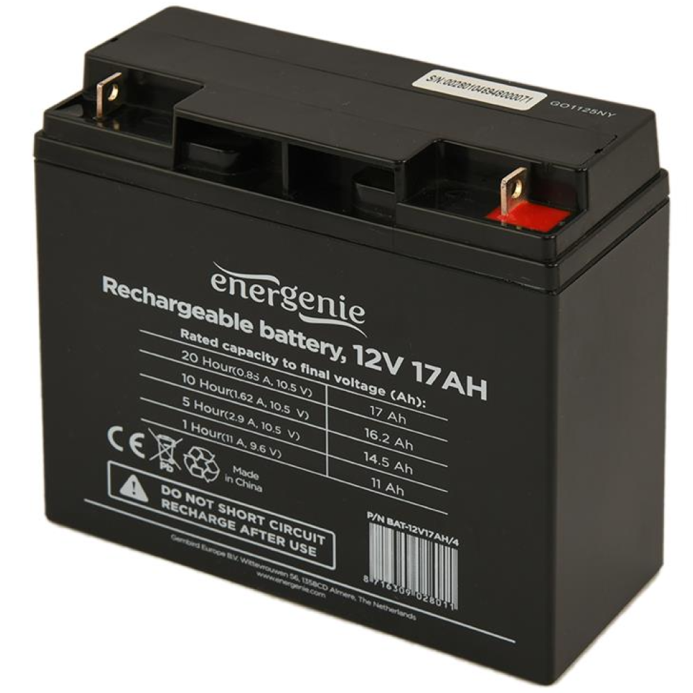 Аккумуляторная батарея EnerGenie BAT-12V17AH/4 AGM (12 В / 17 А·ч)