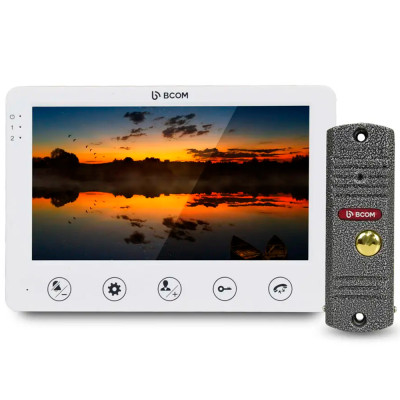 Комплект відеодомофона BCOM BD-710S Kit: відеодомофон 7" white та відеопанель Silver