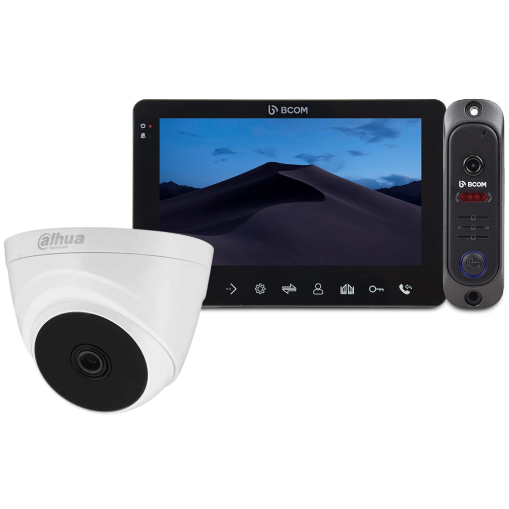Комплект відеодомофона BCOM BD-780M Black Kit + Dome CAM 2 MP