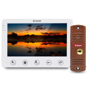 Комплект видеодомофона BCOM BD-710C Kit: видеодомофон 7" white и видеопанель Copper