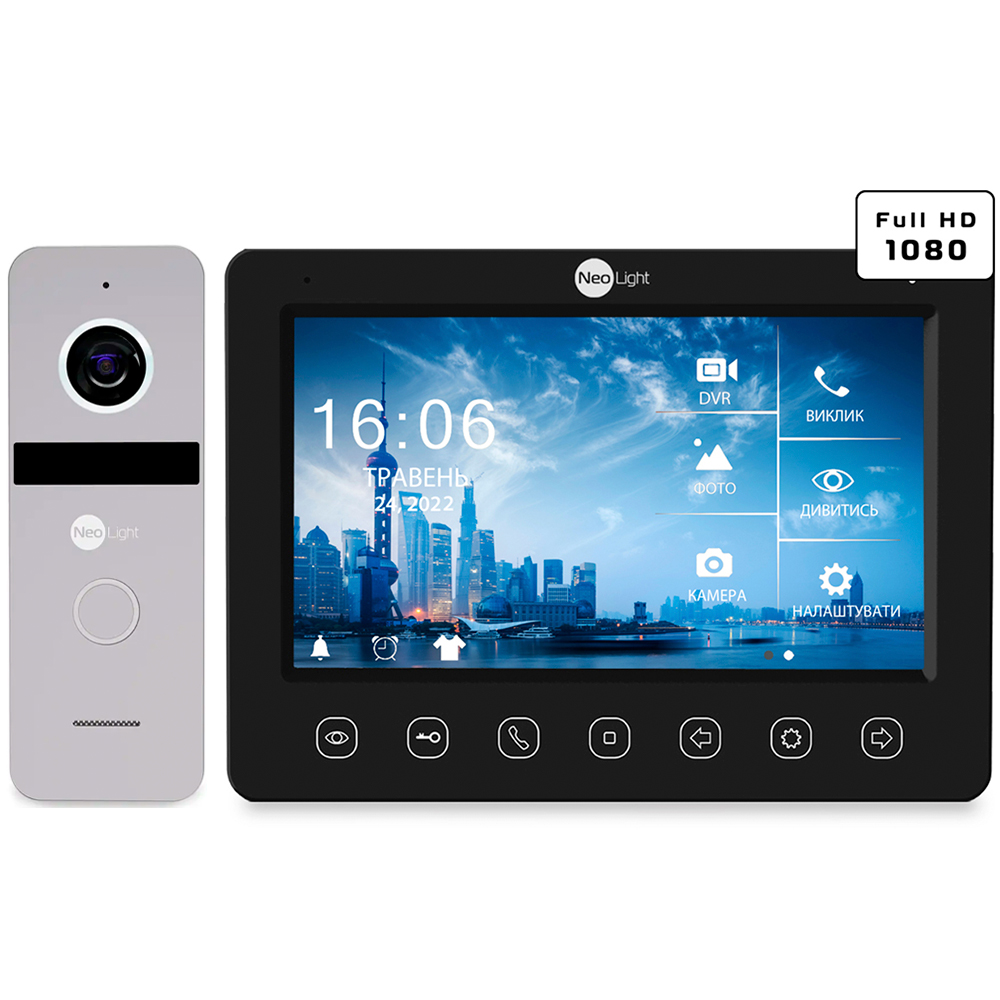 Комплект видеодомофона NeoLight NeoKIT FHD Pro B/Silver