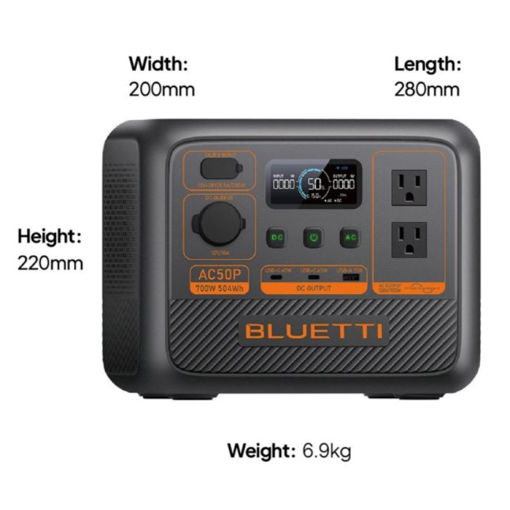 Зарядная станция Bluetti AC50P LiFePO4 700 Вт / 504 Вт·ч