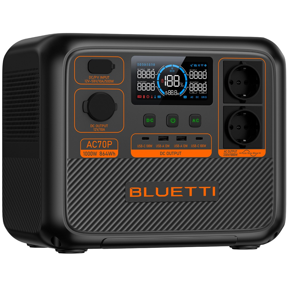 Зарядная станция Bluetti AC70P (1000 Вт / 864 Вт·ч)