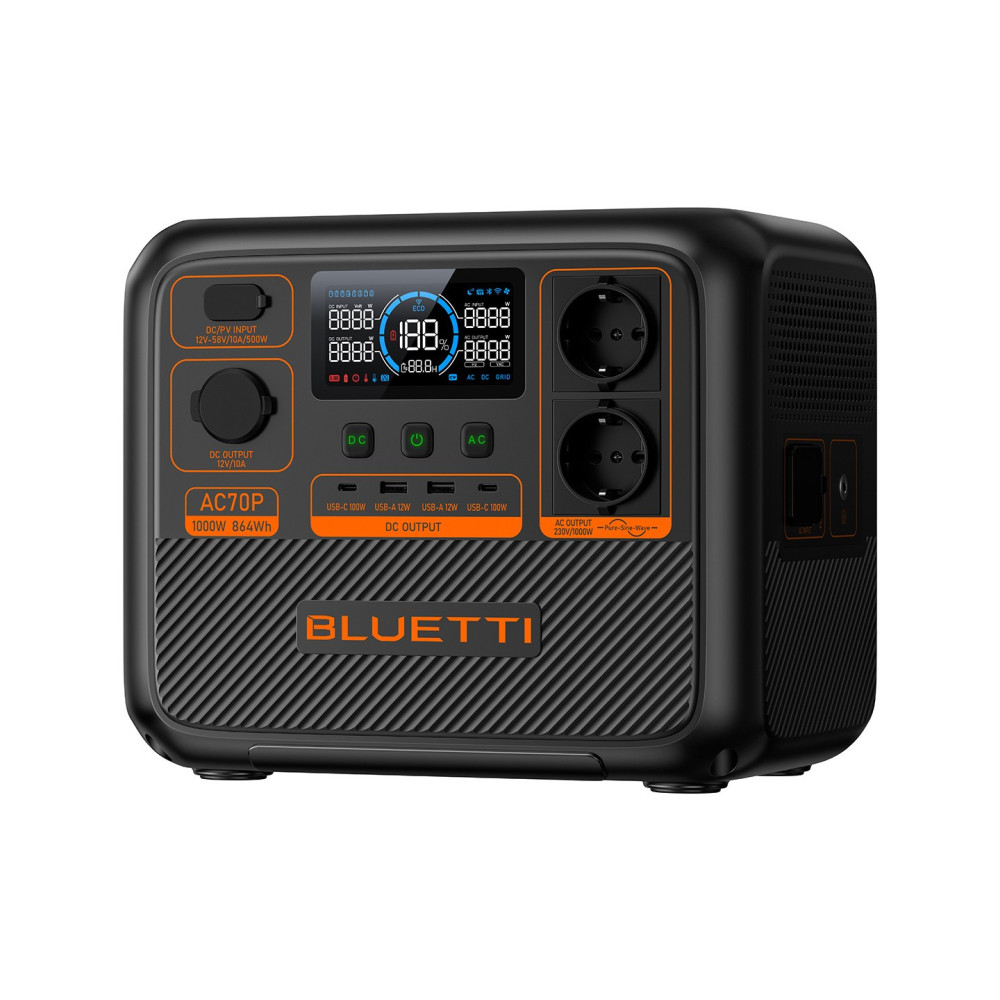 Зарядная станция Bluetti AC70P (1000 Вт / 864 Вт·ч)