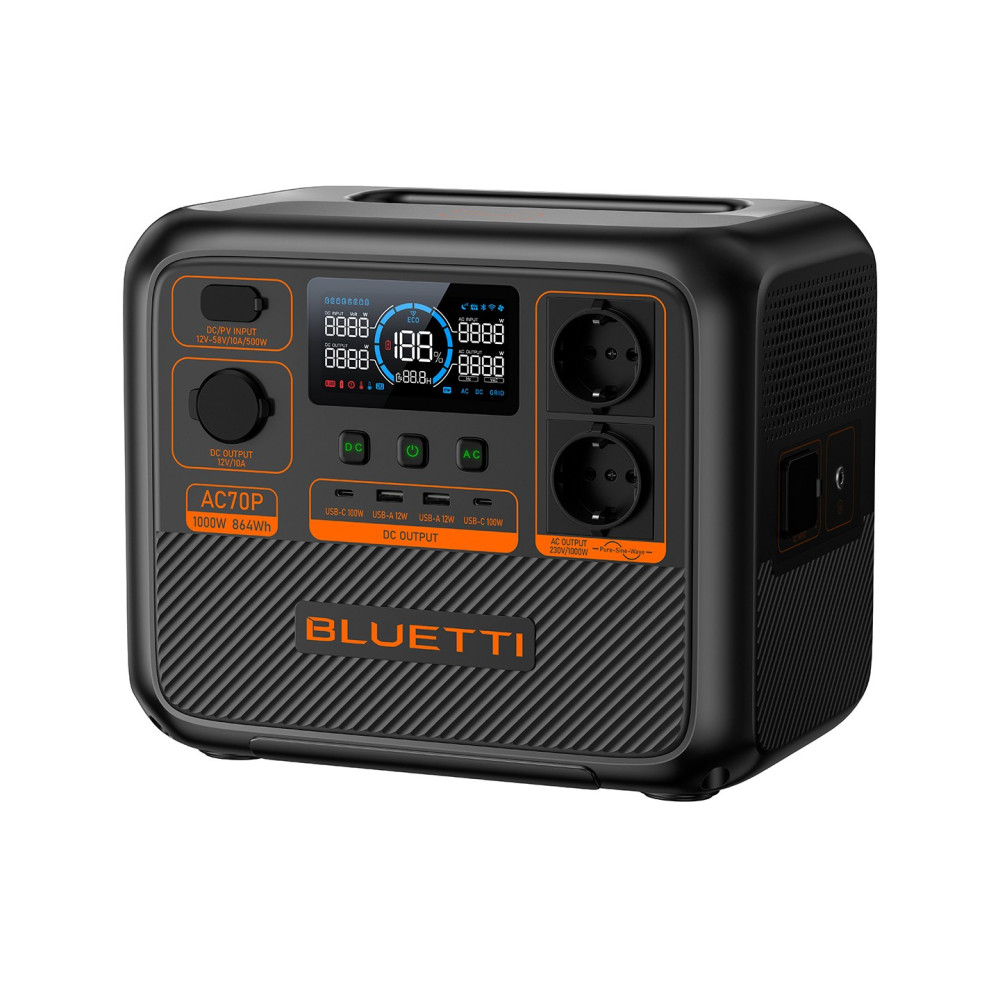 Зарядная станция Bluetti AC70P (1000 Вт / 864 Вт·ч)