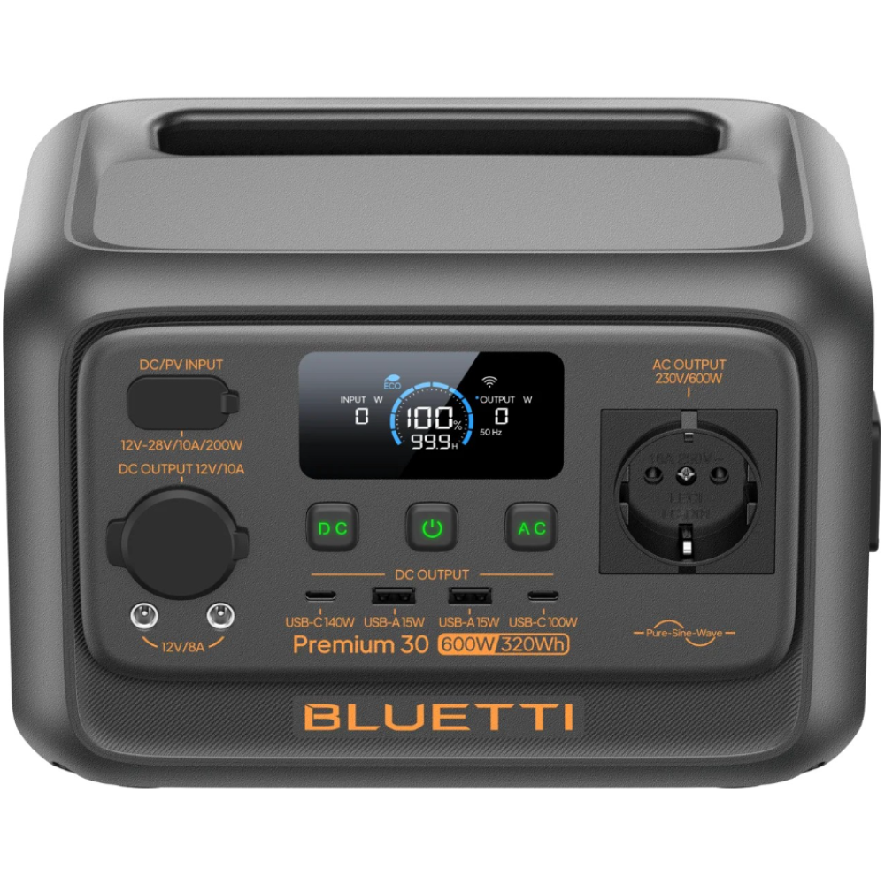 Зарядна станція Bluetti Premium 30 V2 (600 Вт, 320 Вт·г)