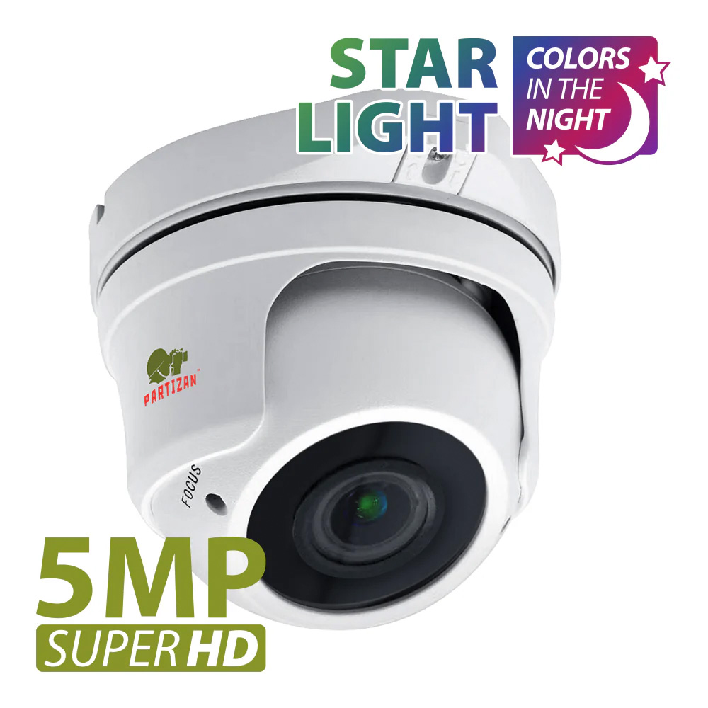 5 МП AHD Варифокальная камера Partizan CDM-VF37H-IR SuperHD Starlight 1.0