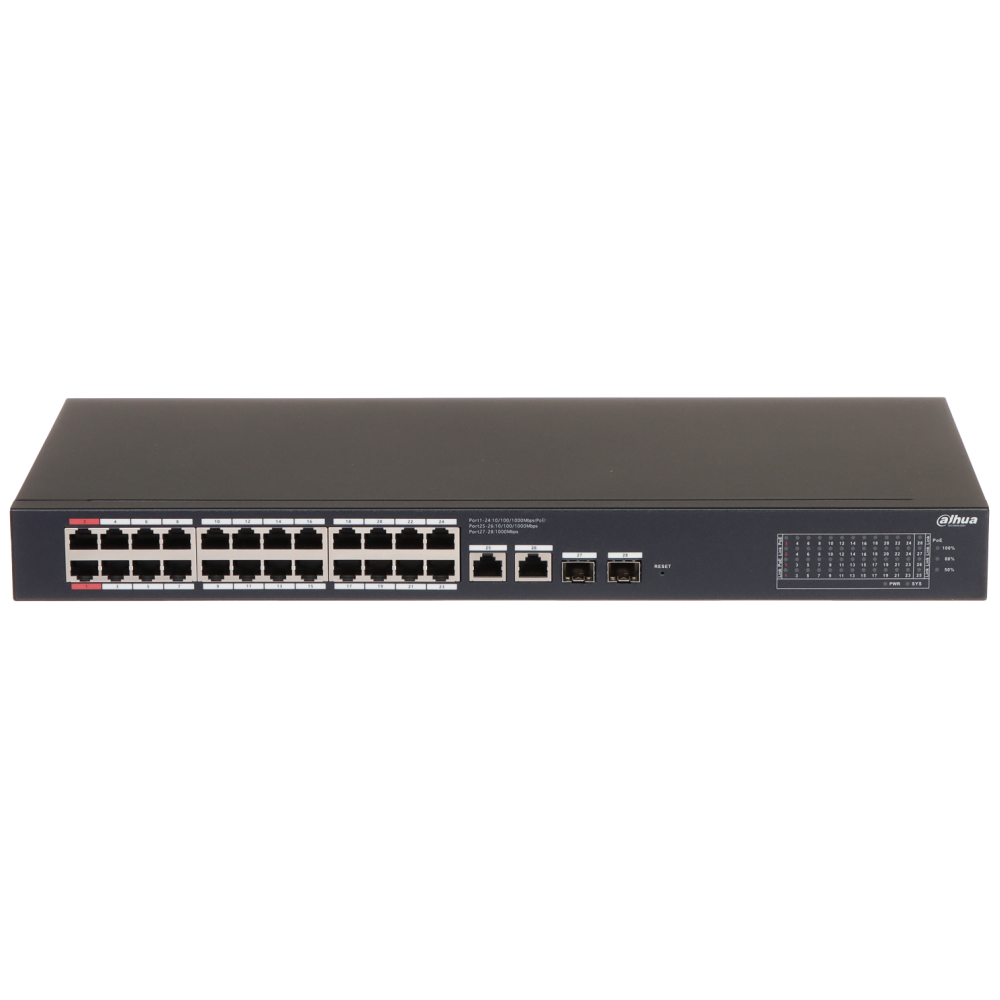 28-портовый PoE-коммутатор Dahua DH-CS4228-24GT-375 управляемый