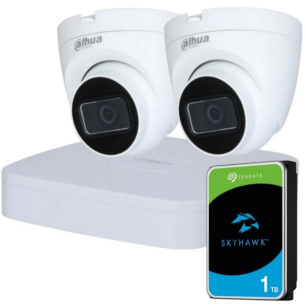 Комплект видеонаблюдения Dahua HD KIT 2x2MP INDOOR + HDD 1TB