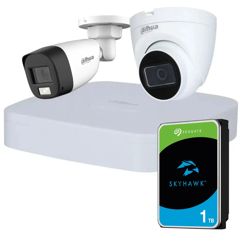 Комплект видеонаблюдения Dahua HD KIT 2x2MP INDOOR-OUTDOOR + HDD 1TB