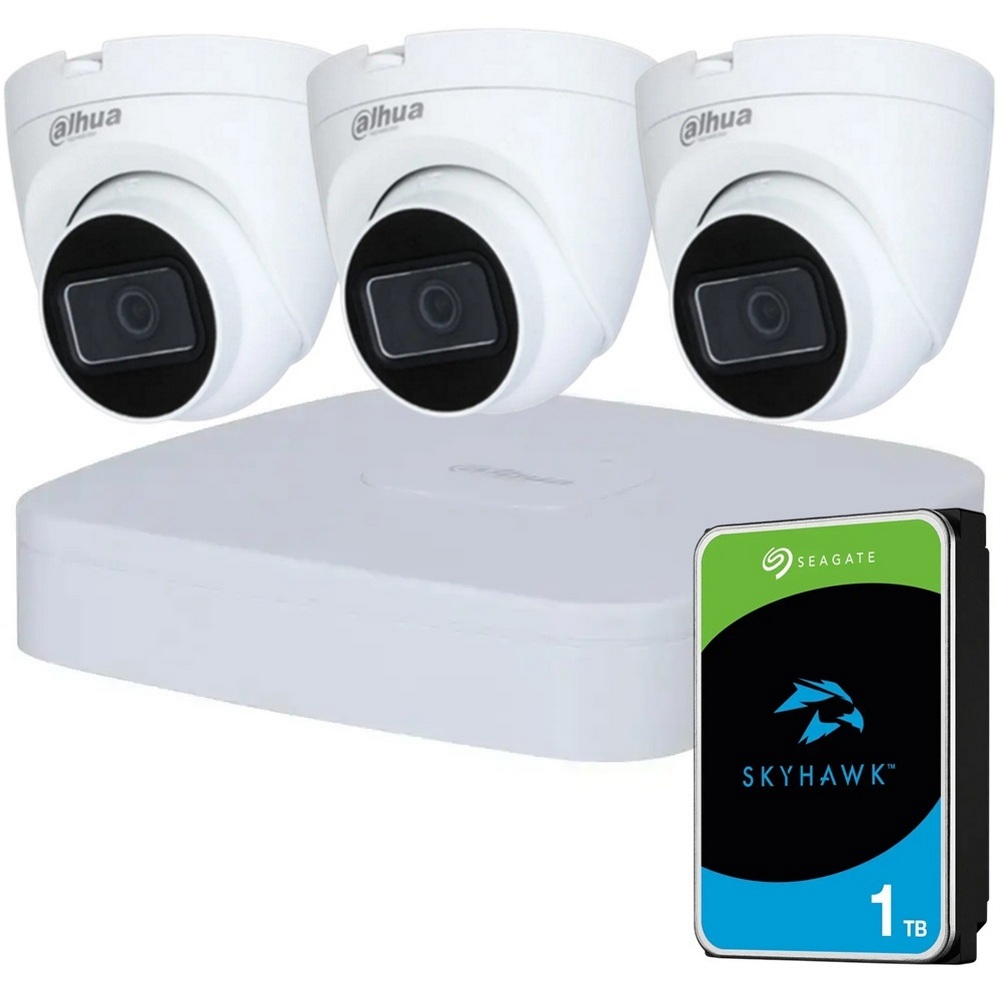 Комплект видеонаблюдения Dahua HD KIT 3x2MP INDOOR + HDD 1TB