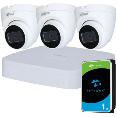 Комплект видеонаблюдения Dahua HD KIT 3x2MP INDOOR + HDD 1TB