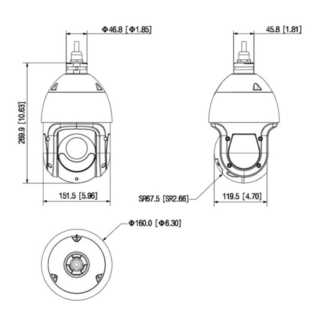 PTZ-відеокамера Dahua DH-SD4E225MB-HNR-A-PV1 (4.8-120мм) 2 Мп