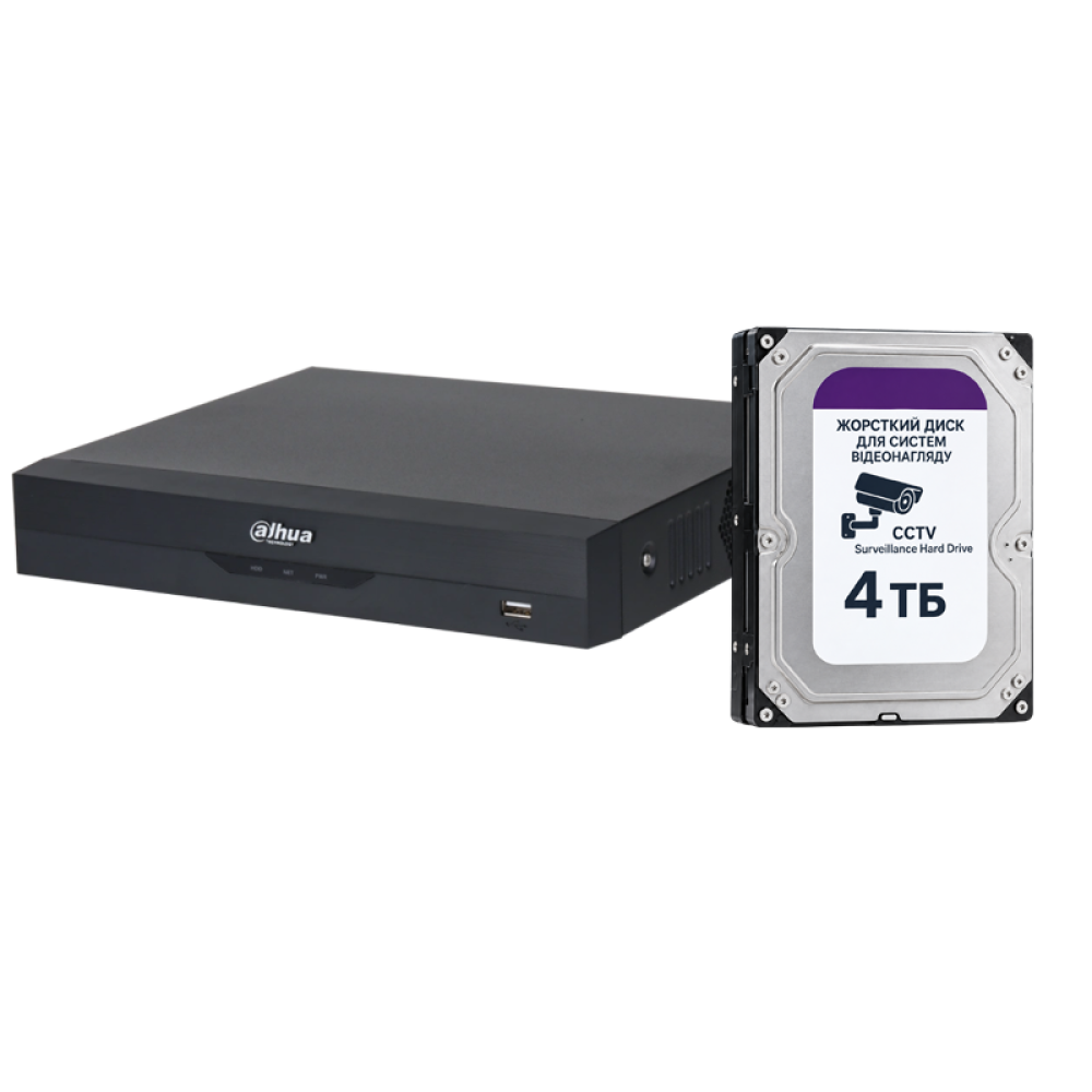 8-канальный NVR-видеорегистратор Dahua DHI-NVR2108HS-I2 с HDD на 4Тб