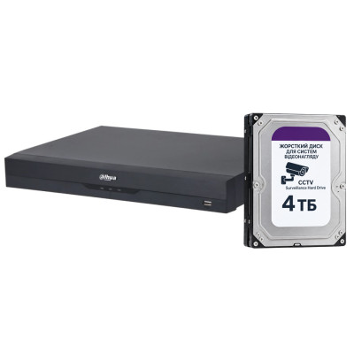 16-канальний NVR-відеореєстратор Dahua DHI-NVR2216-I2 з HDD на 4 Тб