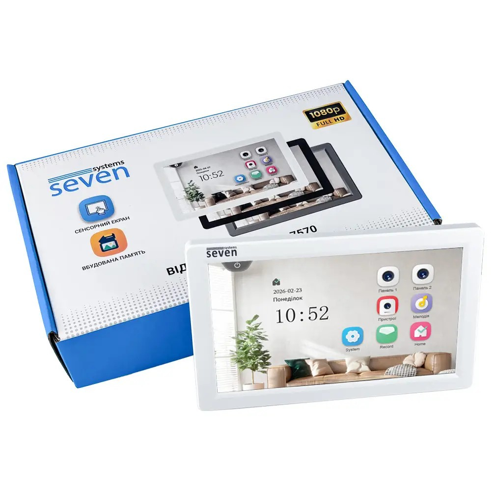 Видеодомофон SEVEN DP-7570 FHD IPS white