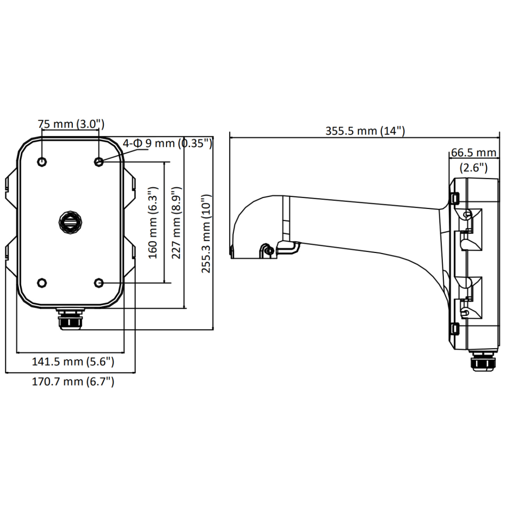 Настінний кронштейн для PTZ камер Hikvision DS-1604ZJ