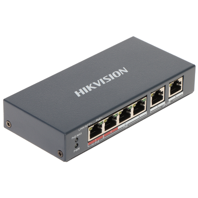 6-портовый PoE-коммутатор Hikvision DS-3E1106HP-EI управляемый