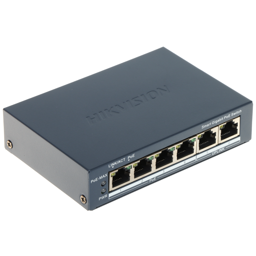 6-портовый PoE-коммутатор Hikvision DS-3E1506P-EI/M управляемый