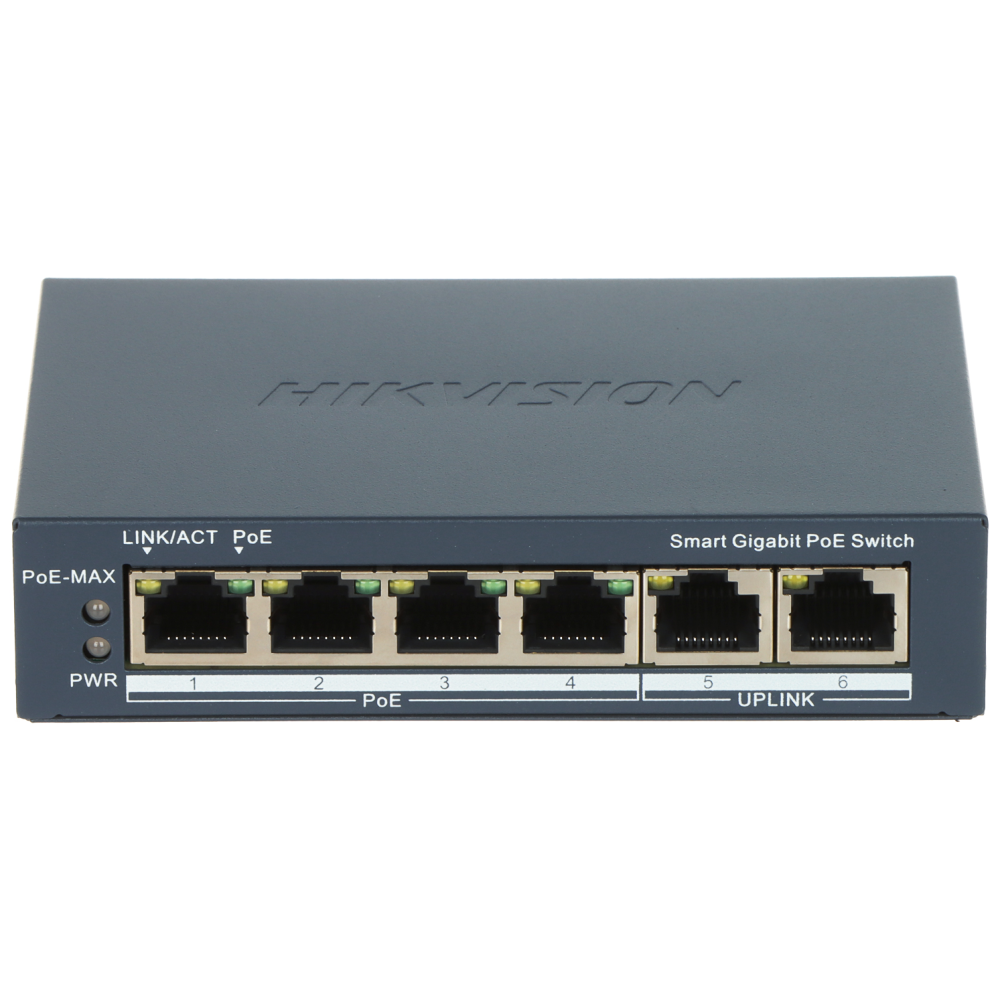 6-портовый PoE-коммутатор Hikvision DS-3E1506P-EI/M управляемый