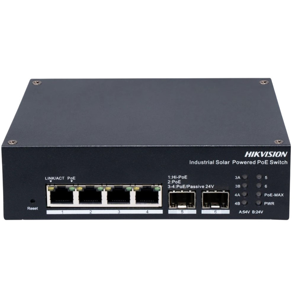 4-портовый PoE-коммутатор Hikvision DS-3T1506HP-EI-UPS управляемый