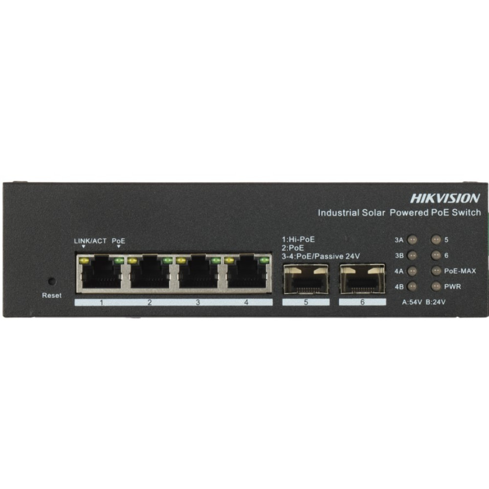 4-портовый PoE-коммутатор Hikvision DS-3T1506HP-EI-UPS управляемый