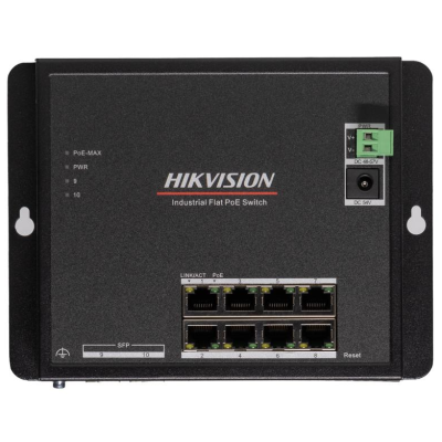 8-портовий PoE-комутатор Hikvision DS-3T1510P-SI-FLT (без блоку живлення)