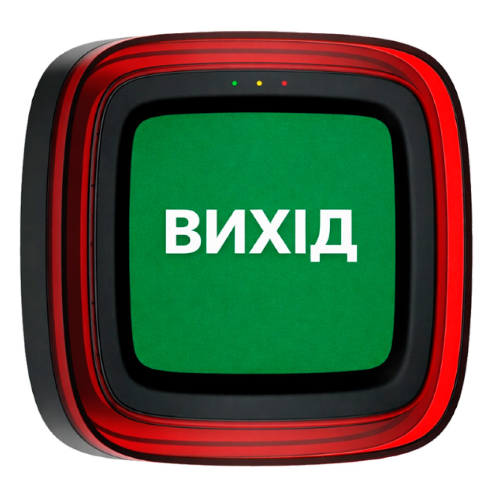 Беспроводной адресный пожарный оповещатель световой Ajax EN54 FireProtect (VAD) "ВИХІД" Black (161311.277.BL1)