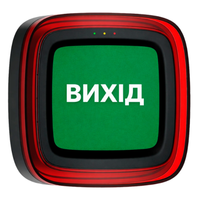 Беспроводной адресный пожарный оповещатель световой Ajax EN54 FireProtect (VAD) "ВИХІД" Black (161311.277.BL1)